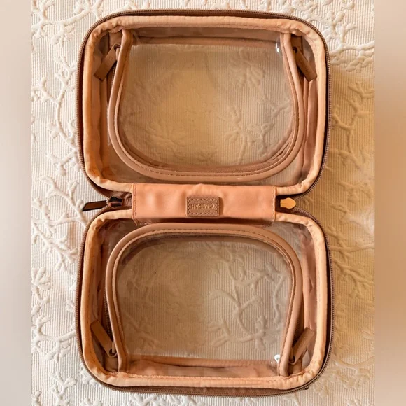 Calpak Small Clear Cosmetics Case in Caramel - Picture 5 of 16